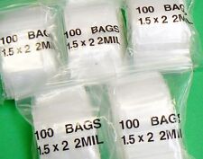 500 Small Reclosable Bags 2mil Clear Poly 1-1/2