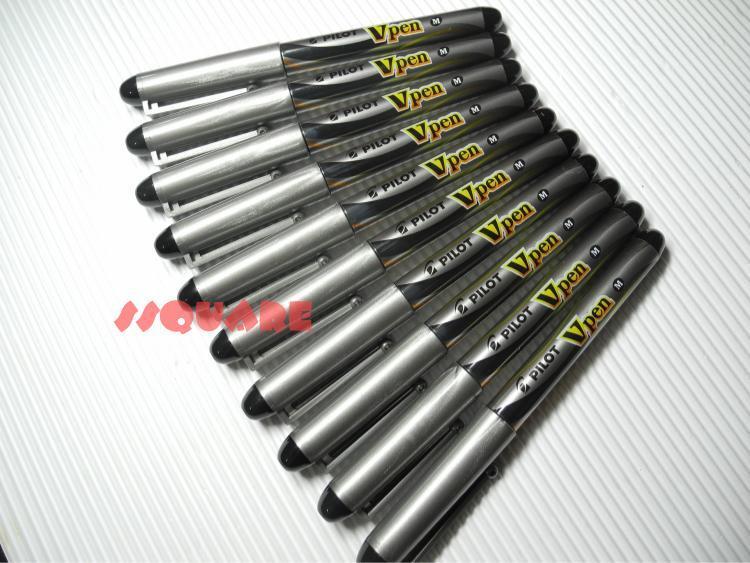 (Tracking no.) 12 x Pilot Vpen V-Pen Disposable Medium Nib Fountain Pen, Black