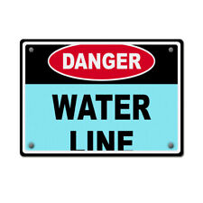 Aluminum Horizontal Metal Sign Danger Water Line Hazard Labels White picture