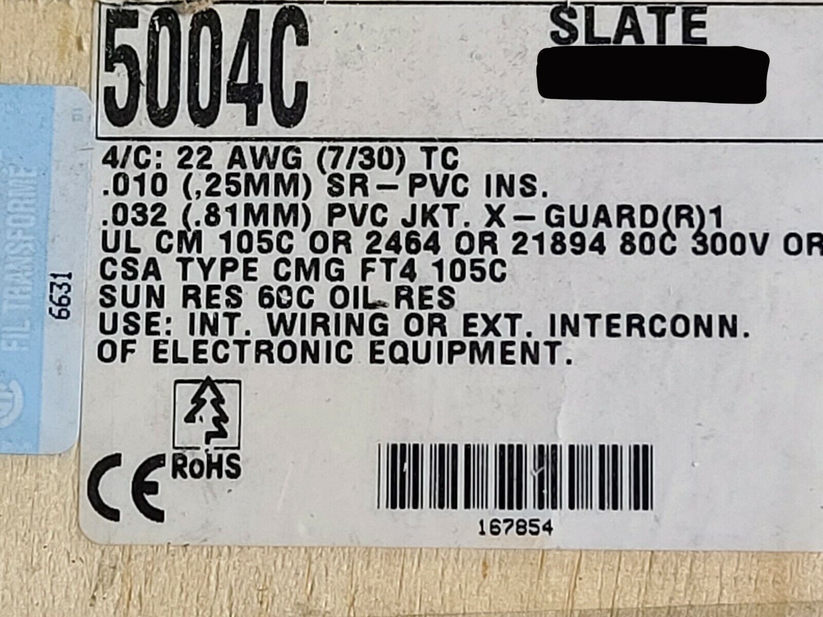 Alpha Wire 5004C 22/4C XtraGuard High Performance Instrumentation/Control Cable