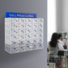 Cell Phone Locker Box 30 Slots Transparent Acrylic Storage Organizer Box W/Locks picture