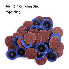25x 3 inch 36 Grit Roll Lock Sanding Grinding Disc Die Grinder Quick Change Pads picture