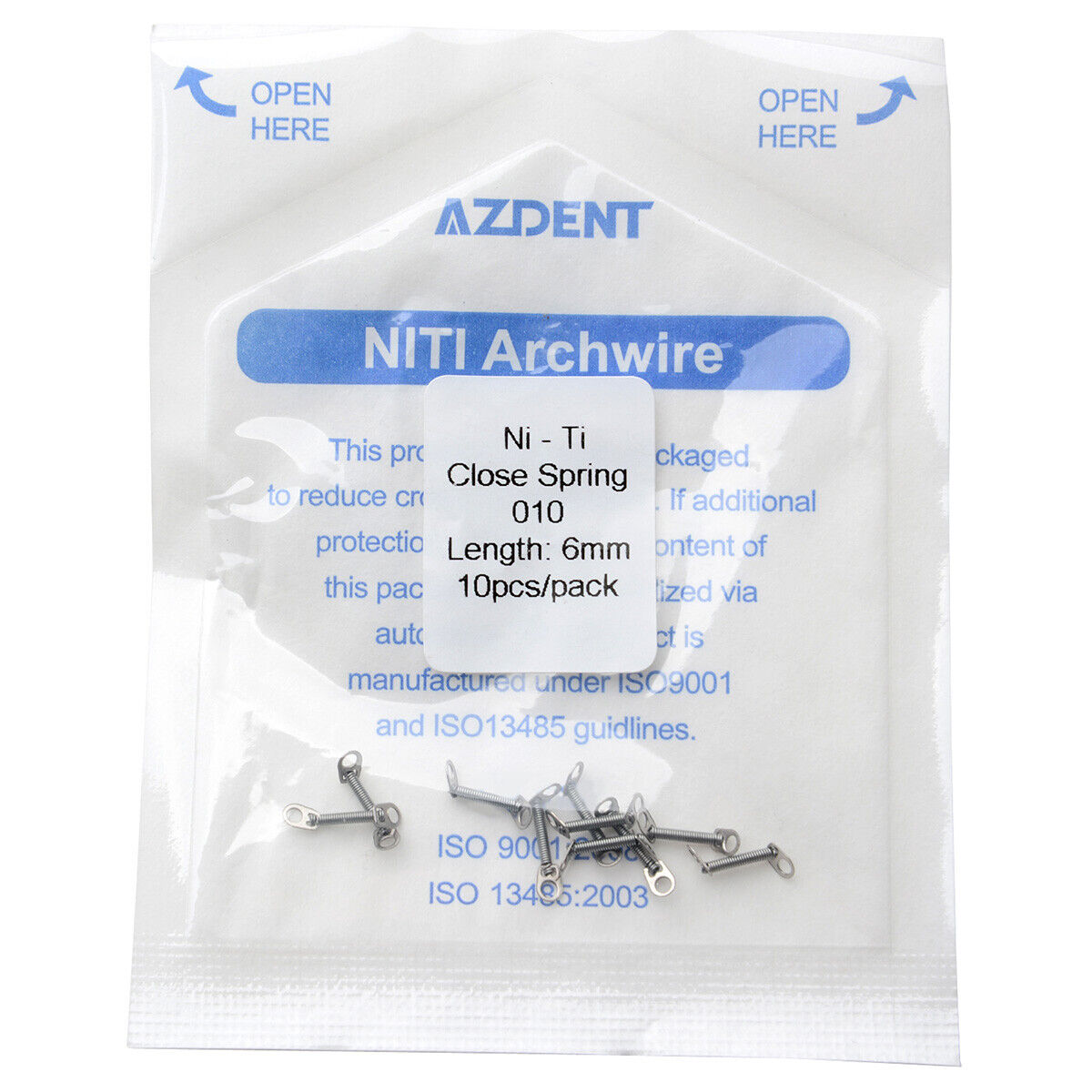 AZDENT Dental Orthodontic Niti Closed Coil Spring High Resilience 10pcs/pack