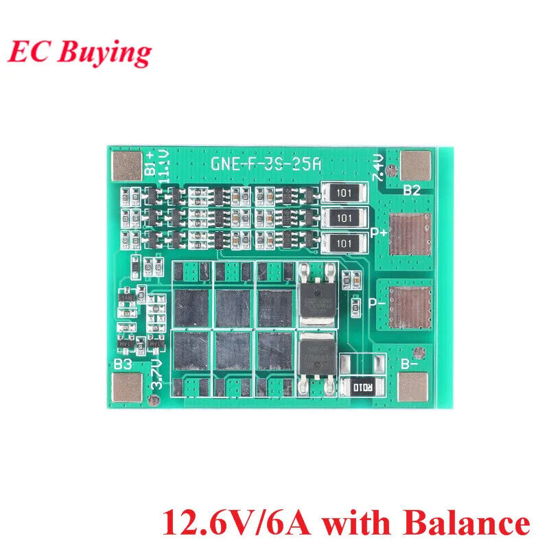 3S 11.1V/12.6V 3S Li-ion Lithium Battery Protection Board 18650 Charger Module