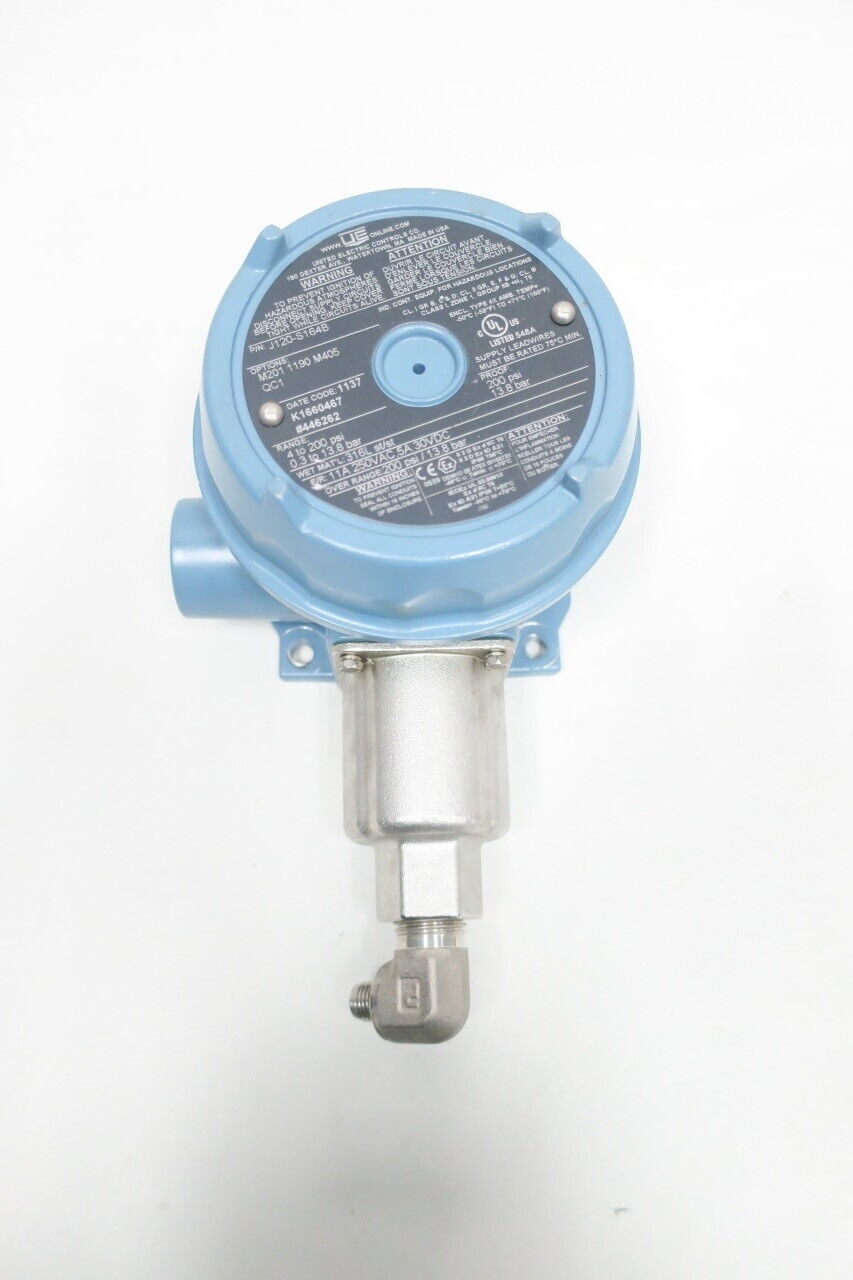 Ue United Electric J120-S164B Pressure Switch 4-200psi 250v-ac 30v-dc