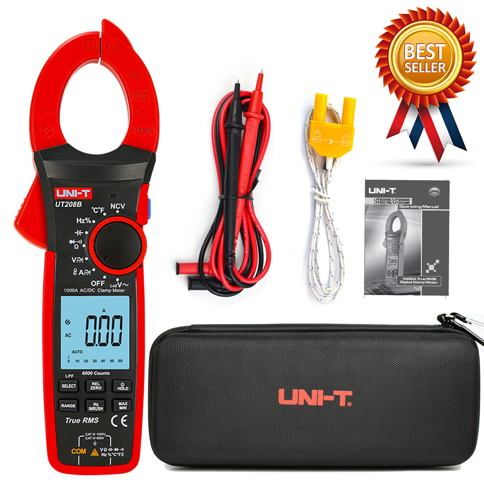 UNI-T UT208B 1000A True RMS Digital Clamp Meters with Auto Range ✦Kd