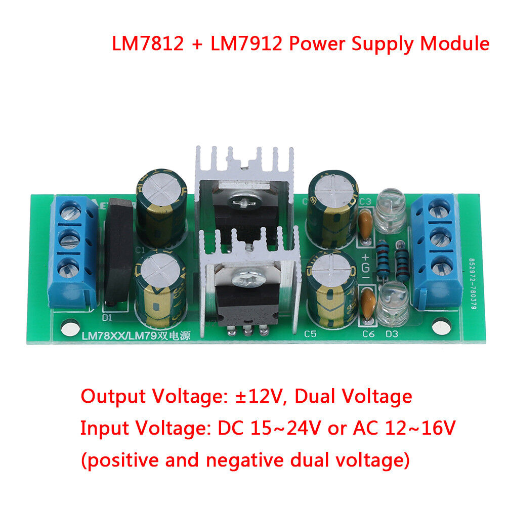 LM7812+LM7912±12V dual voltage regulator rectifier bridge power supply module.ou