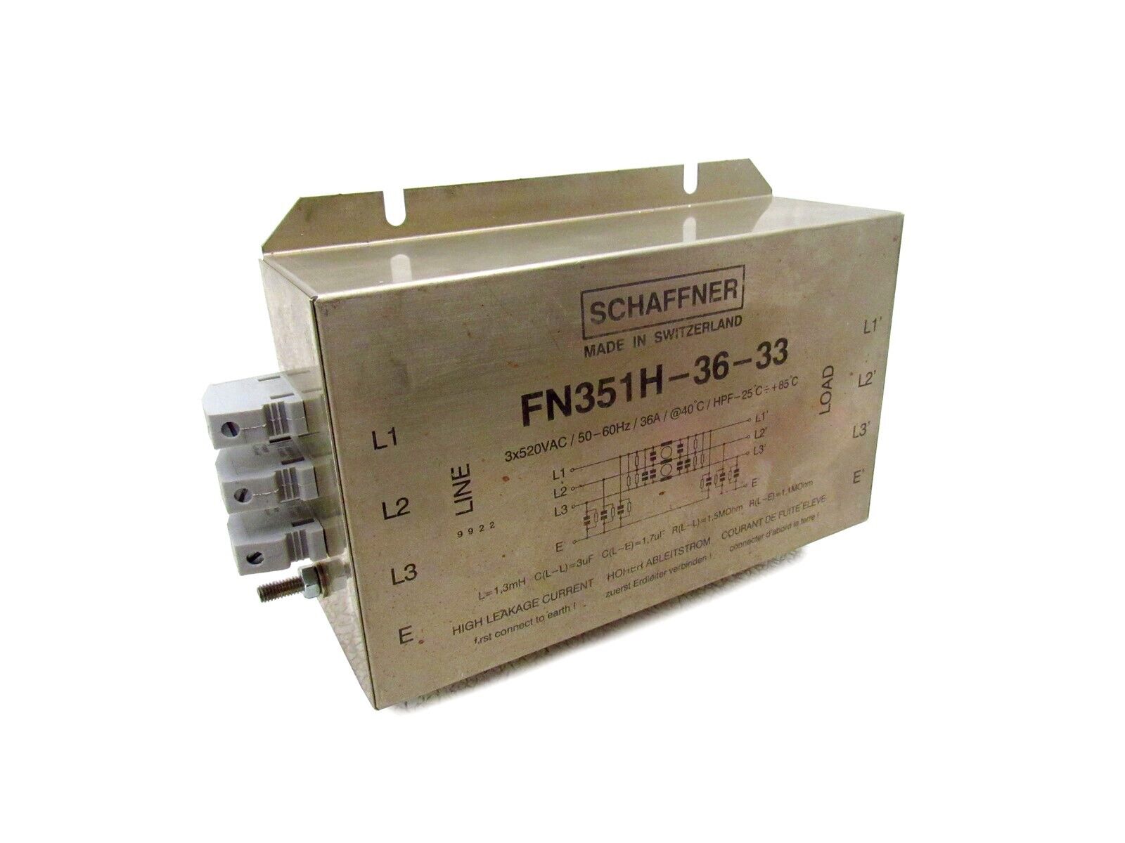 Schaffner Power Line Filter FN351H-36-33