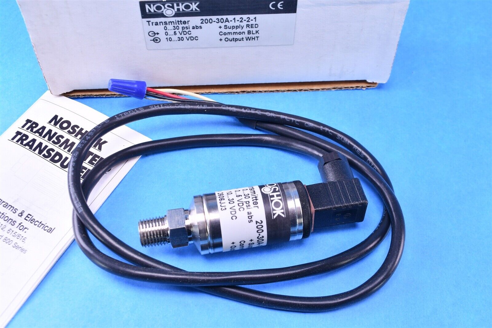 Noshok 200 Series Pressure Transducer Transmitter 0-30 PSI 0-5 VDC 1/4\