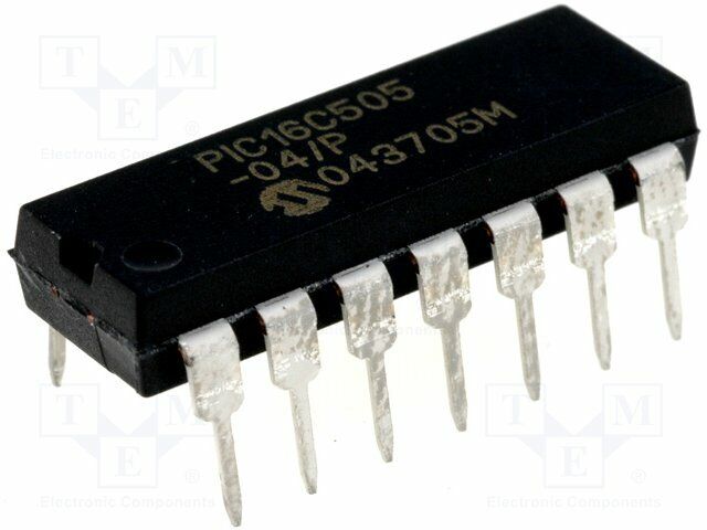 Pic-Mikrocontroller Memory: 1,5kB Tht Sram: 72B DIP14 PIC16C505-04/P 8-bit Pi