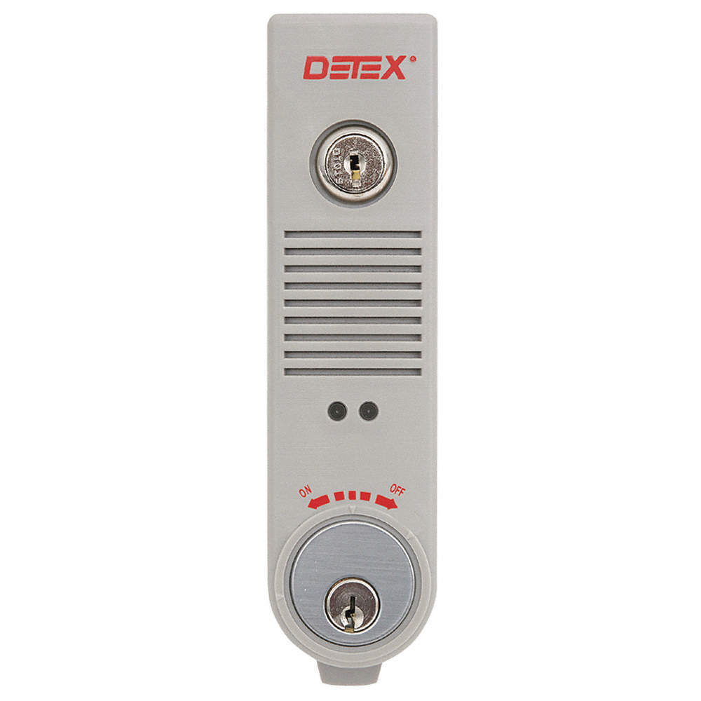 DETEX EAX-300W GRAY W-CYL Exit Door Alarm,9V,UL Listed,Horn 44ZV04
