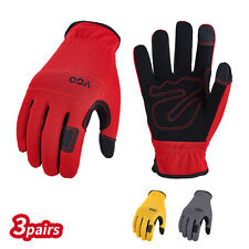 Vgo 1/3Pairs Flex Grip Leather Work Gloves, Light duty Mechanic Gloves (NB7581) picture