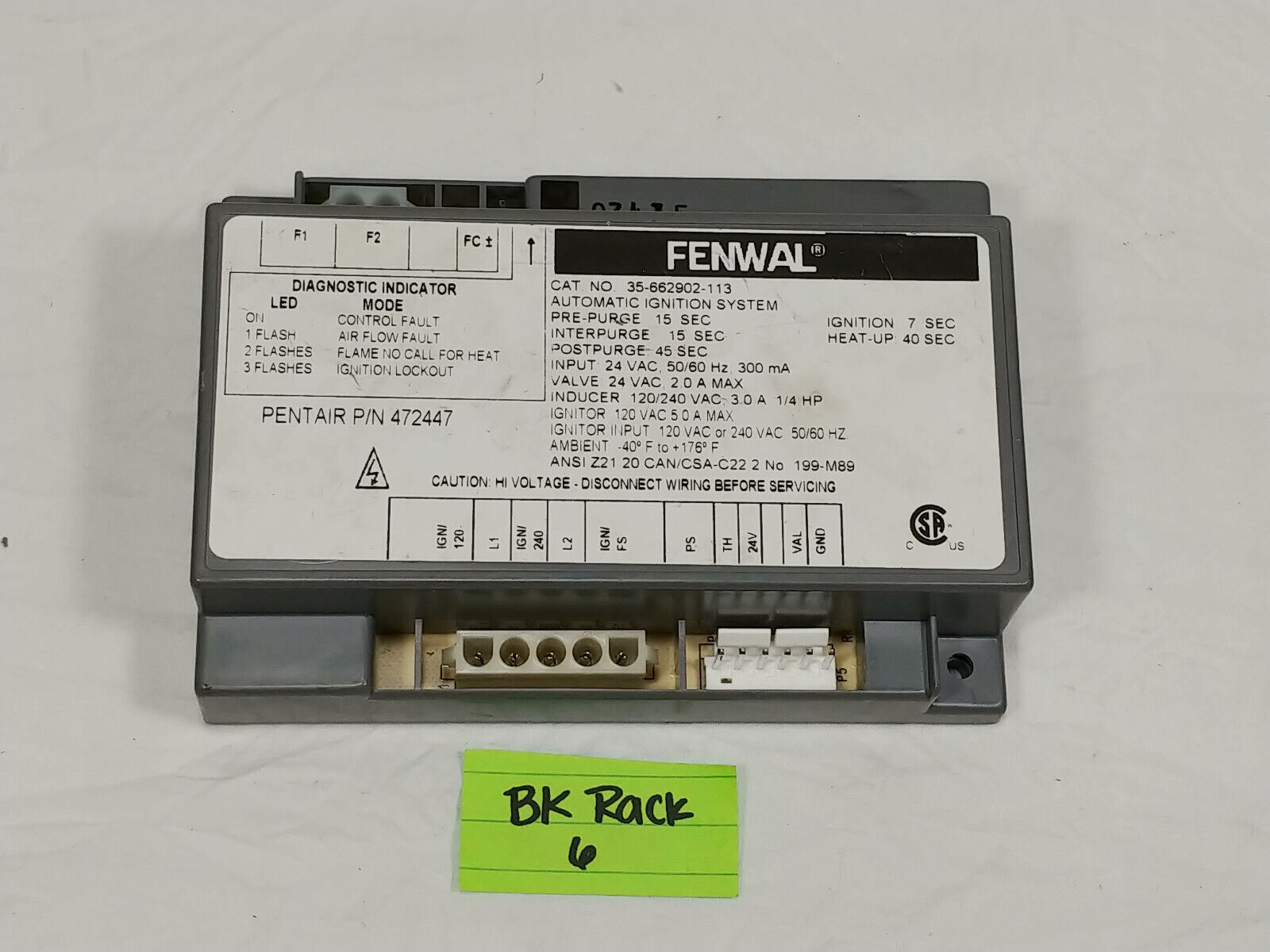 Fenwal 35-662902-113 Automatic Ignition Control System Pentair 472447