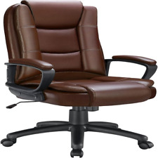 Home Office Leather Desk Chair Ergonomic Lumbar Support Executive Swivel Chair picture