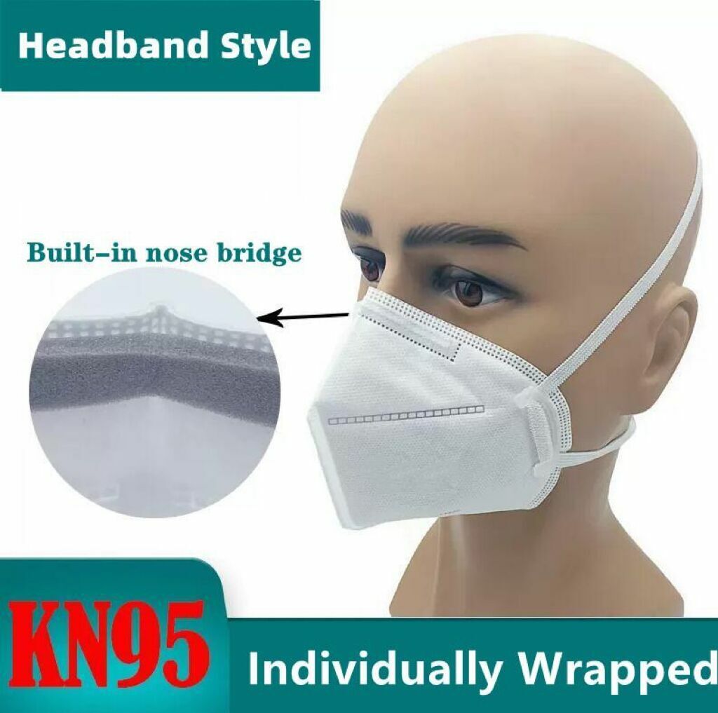 1-10000 PCS KN95 Disposable Face Mask Headband Style Individually Wrapped