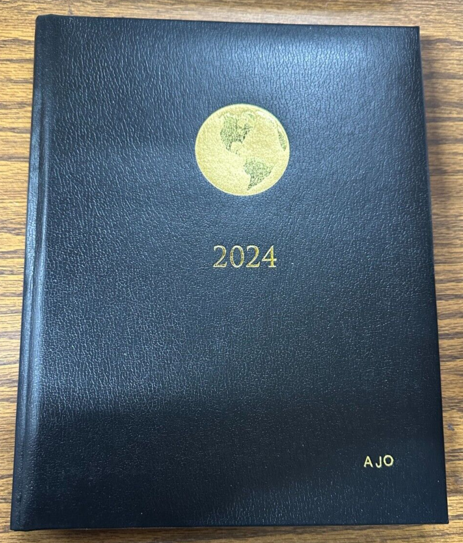 AMEX BLACK EXECUTIVE APPOINTMENT PLANNER BOOK LEATHER 2024 WITH INITIALS New