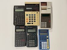 Lot of 6 Calculators Texas Instruments Math HP Scientific Radio Shack Untested picture