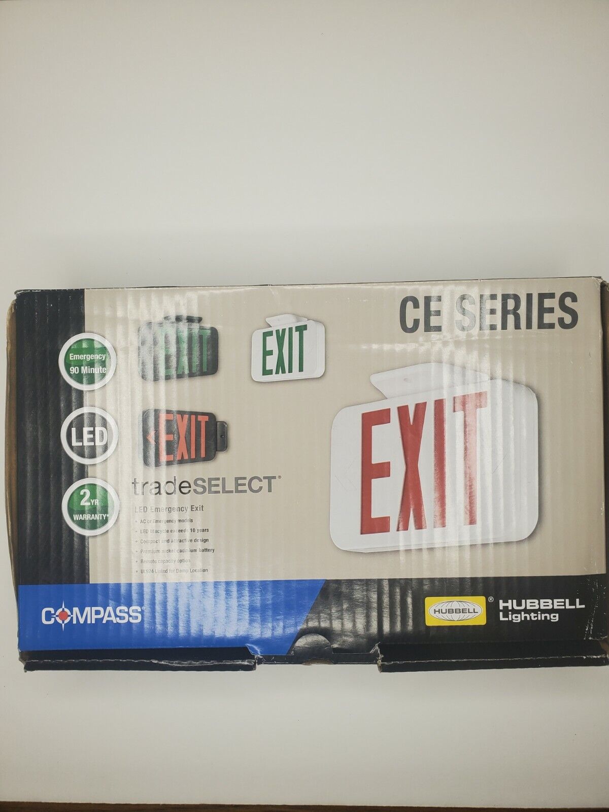 Compass By Hubbell CER Hubbell Lighting LED Emergency Exit Sign White