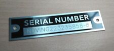 ENGRAVED ALUMINUM SERIAL NUMBER Machine Tag ID Plate Serial Number picture
