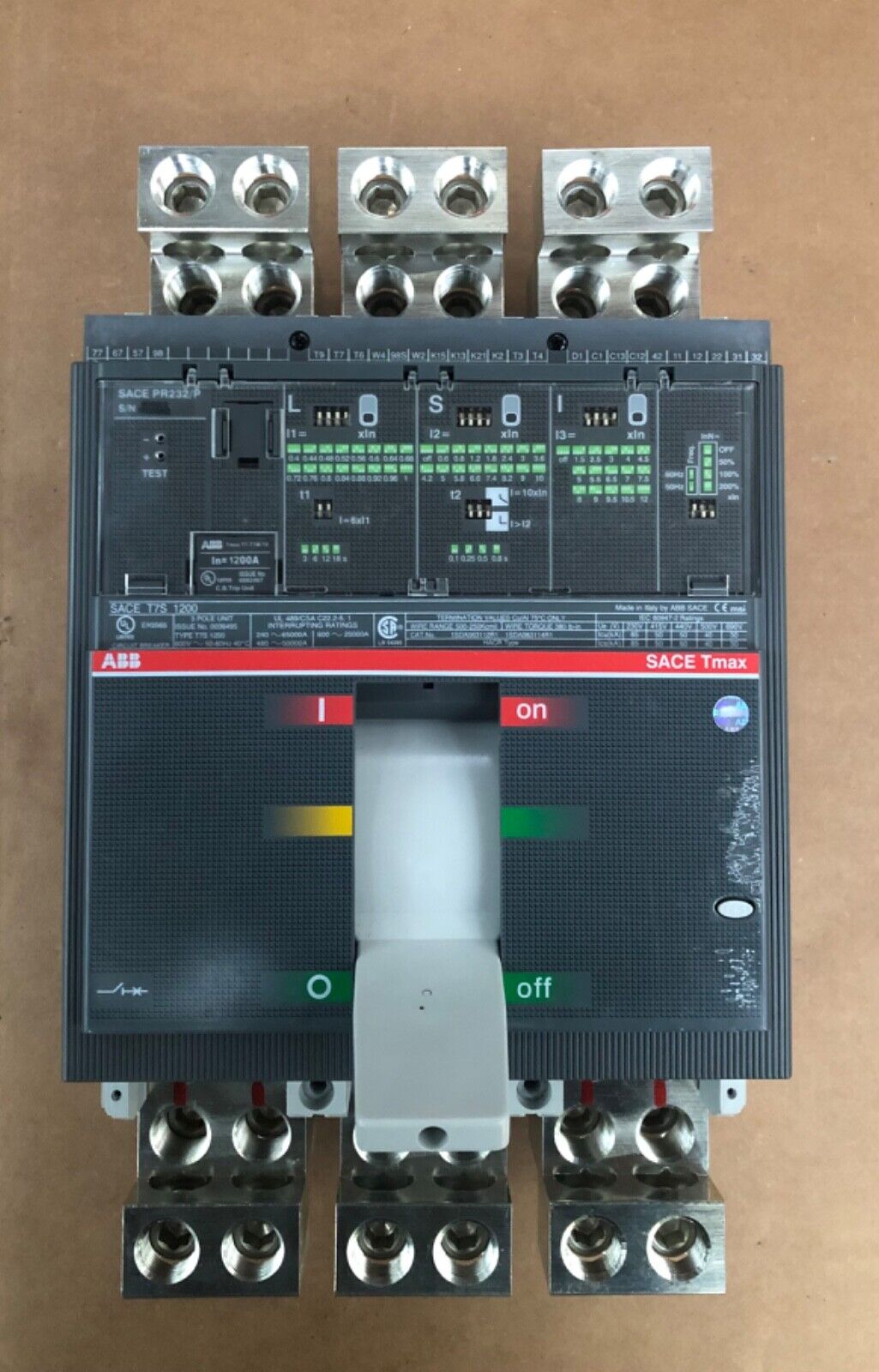 Used ABB SACE T7S 1200 Amp Circuit Breaker PR232/P
