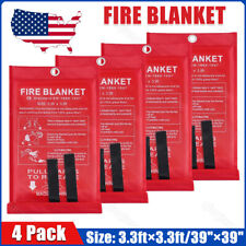 4Pcs Fire Blanket Fiberglass Hero Emergency Home Kitchen Flame Retardant Safety picture