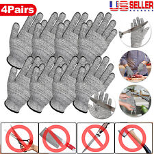 4 Pairs Safety Cut Proof Stab Resistant Butcher Gloves Stainless Steel Wire L5 picture