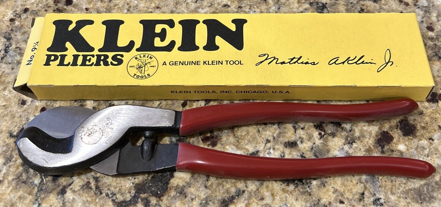 Klein Tools 63050 9-1/4” Cable Cutters High Leverage Pliers - NOS NEW