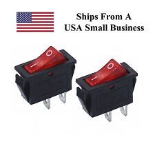 x2 Red Rectangular Rocker On/Off Switch SPST 2 Pin picture