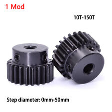 1 Mod High Precision Pinion 10T-150T Spur Gear 45# Steel Motor Gear With Step 1x picture