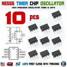 10pcs NE555P NE555 IC 555 High Precision Oscillator Timer DIP-8 Chip USA picture
