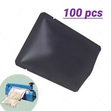 4x4.75in Matte Both-Sided Black Aluminium Mylar Open Top Pouch Bag with Machine picture