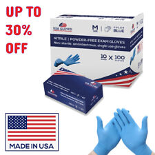 5 Mil Disposable Blue Medical Nitrile Exam Gloves - Latex & Powder Free, 100 ct picture