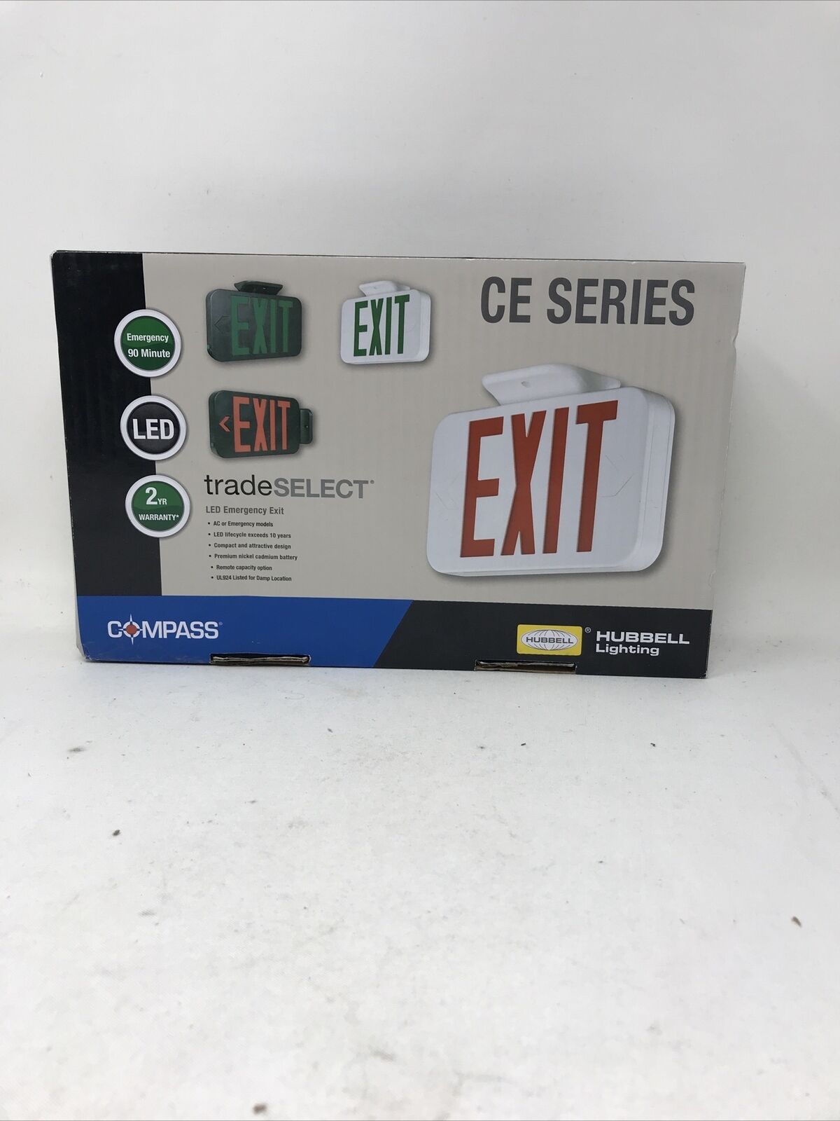 Compass By Hubbell CER Hubbell Lighting LED Emergency Exit Sign White