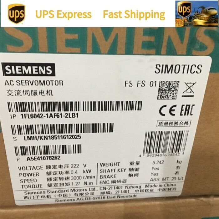 Siemens 1FL6042-1AF61-2LB1 1FL6042-1AF61-2LB1 New In Box Expedited Shipping