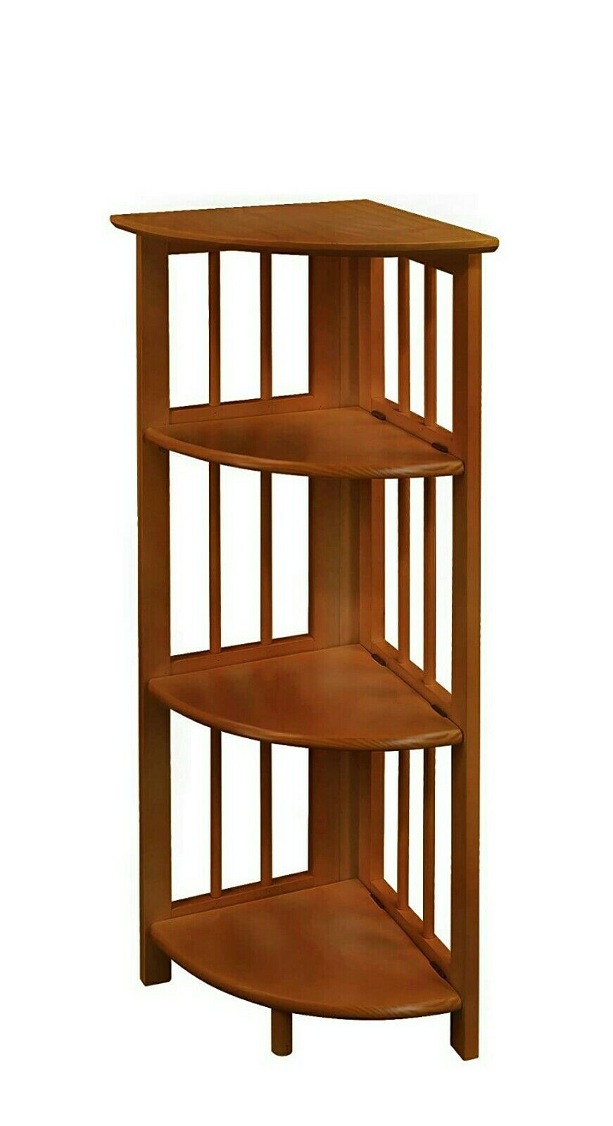 Casual Home 4-Shelf Corner Folding Bookcase, Honey Oak