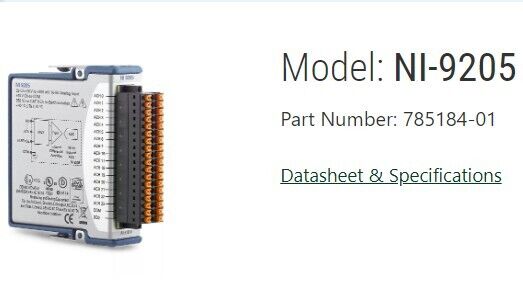 national Instruments NI-9205 C Series Voltage Input Module, 32 Channels.