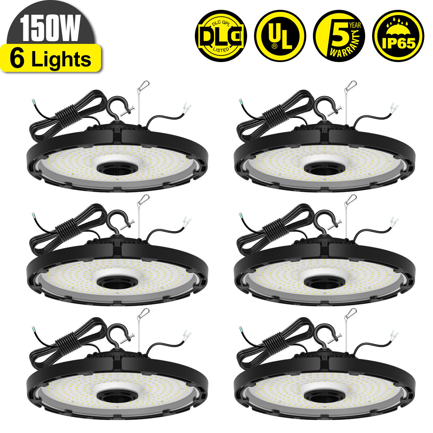 6X 150W Led High Bay Light Commercial Warehouse Shop Lighting Fixtures 21,000lm