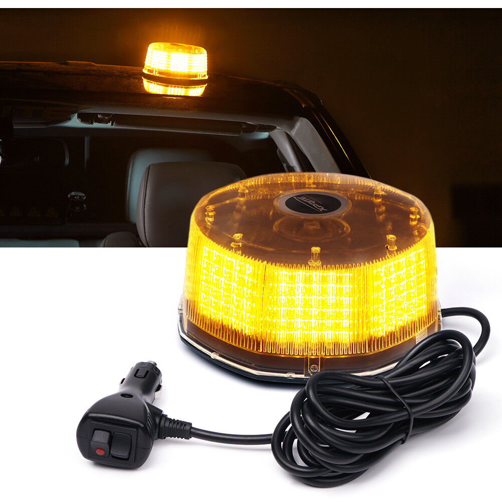 Xprite Amber/Yellow 240 LED Round Strobe Light Rotating Beacon Emergency Warning