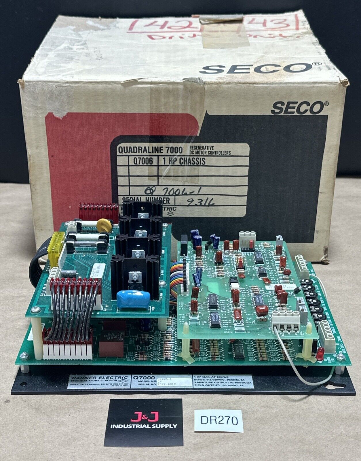 NEW- SECO Warner Electric Quadraline 7000 Regenerative DC Motor Controller Q7006