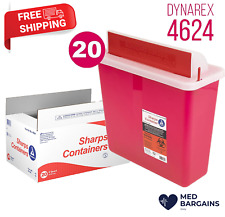 Dynarex 4624 Sharps Container Lid 5 Quart Medical Waste Disposal – Red 20PCS picture