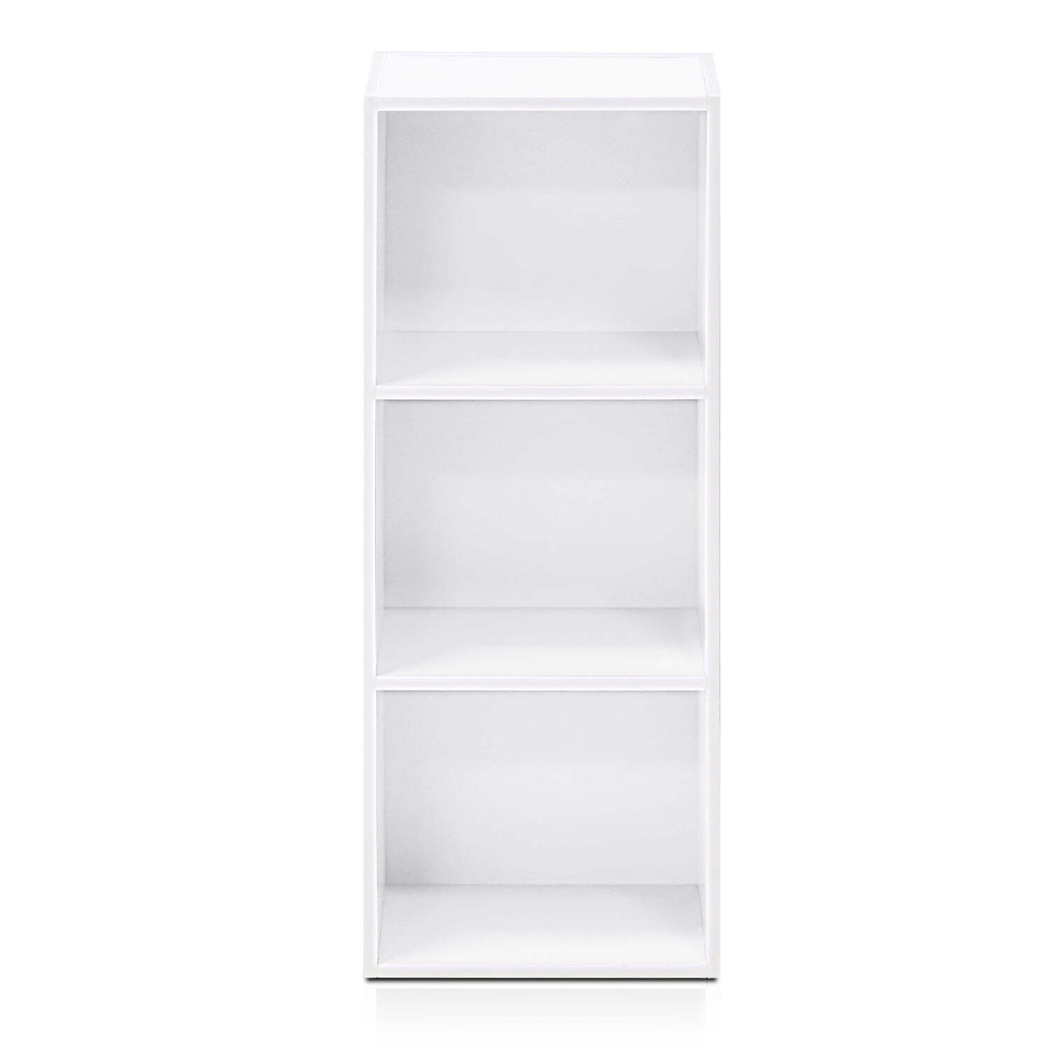 11003WH 3 - Tier Open Shelf Bookcase, White Color - 12