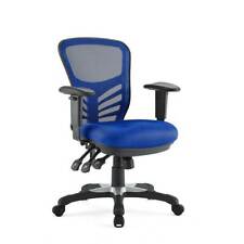 Mid-Back Blue Mesh Office Task Chair with Lumbar Support & Adjustable Arms picture