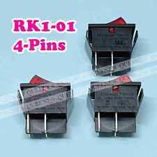 3PCS SOKEN RK1-01 16A/250VAC 4-Pins 2-Positions Rocker Switch Red Light picture