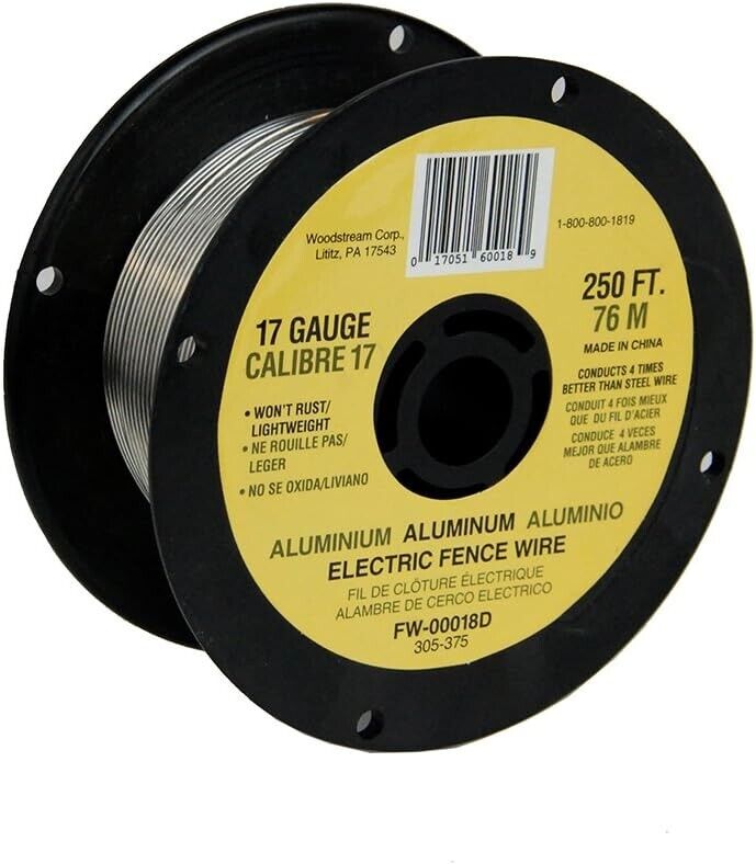 Fi-Shock FW-00018D 17 Gauge Aluminum Wire for Electric Fencing, 250 ft