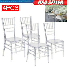 4units Transparent Acrylic Stackable Chiavari Wedding Event Dining Crytal Chairs picture