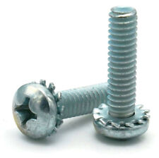 SEMS Screws #6-32 Phillips Pan Head External Tooth Lock Washer Zinc (Length+QTY) picture