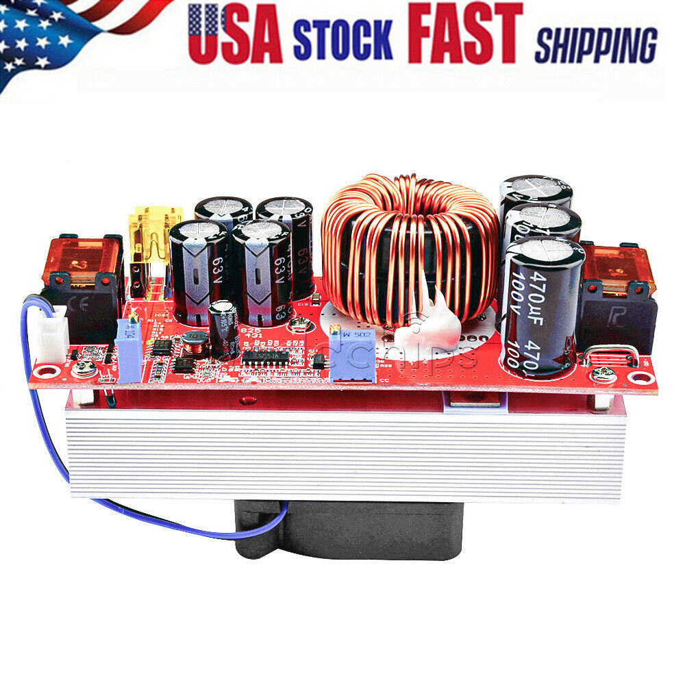 1800W 40A 10-60V to 12-90V  DC-DC Boost Converter Step Up Power Supply Module US