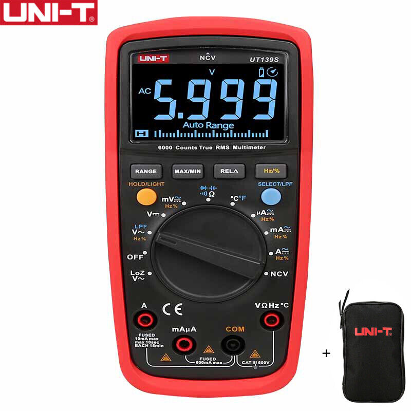 UNI-T UT139S True RMS Digital Multimeter AC DC Voltmeter Ammeter LoZ LPF Tester