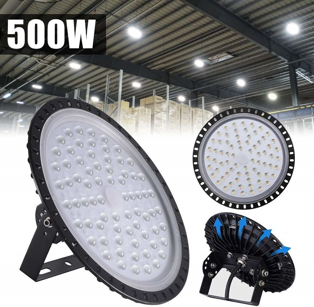 500W UFO LED High Bay Light Factory Warehouse Gym Shop Lamp Floodlight Lighting