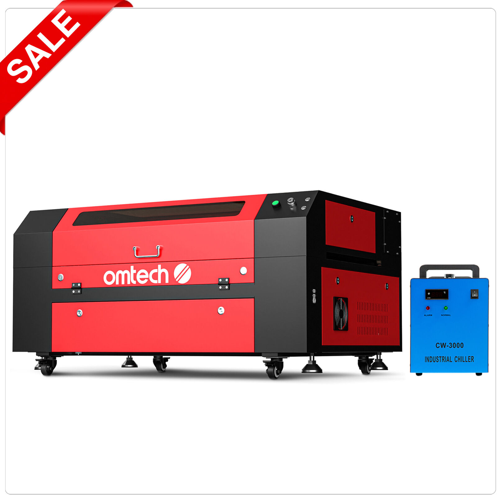 OMTech 28x20 in. 60W CO2 laser Engraver Cutter Marker with CW-3000 Water Chiller